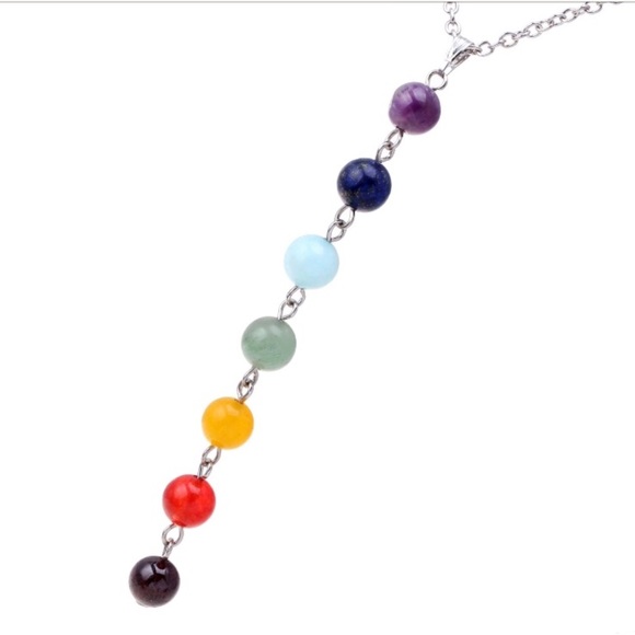 New rainbow color natural stone healing necklace - Picture 4 of 8